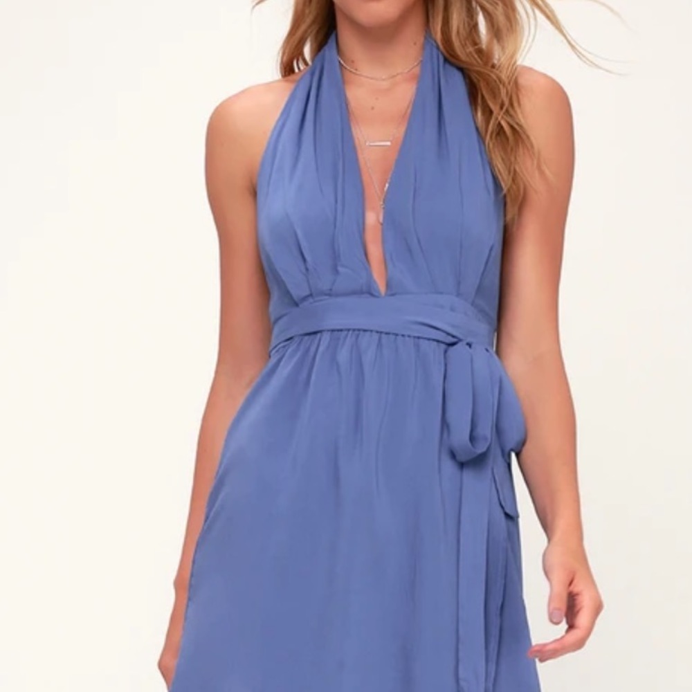 Lulu's Blue Halter Maxi dress